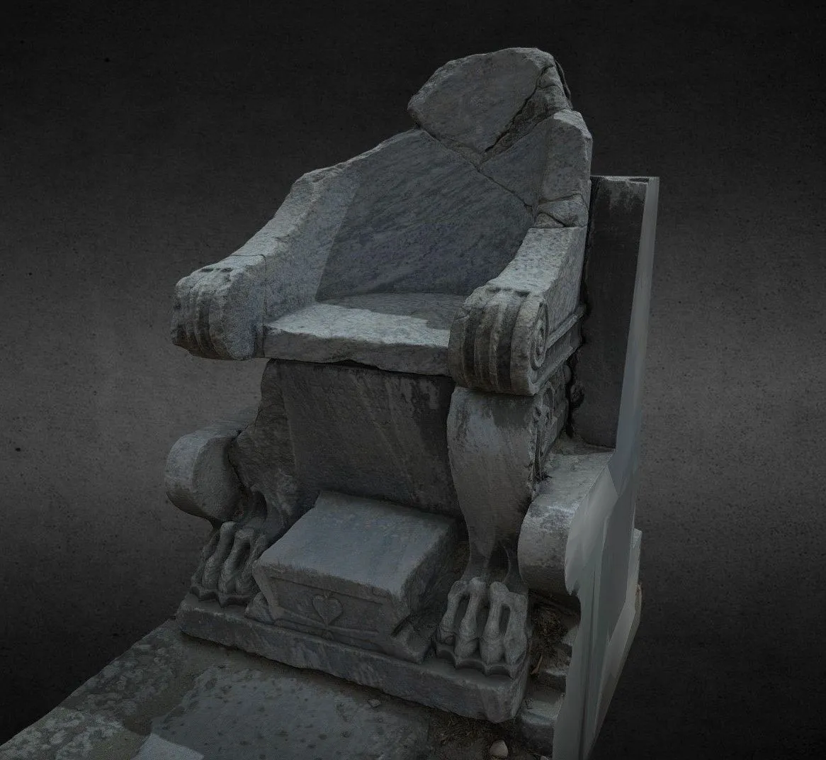 PBR Game 3D Models – Seat Number Two From The Theatre In Priene
