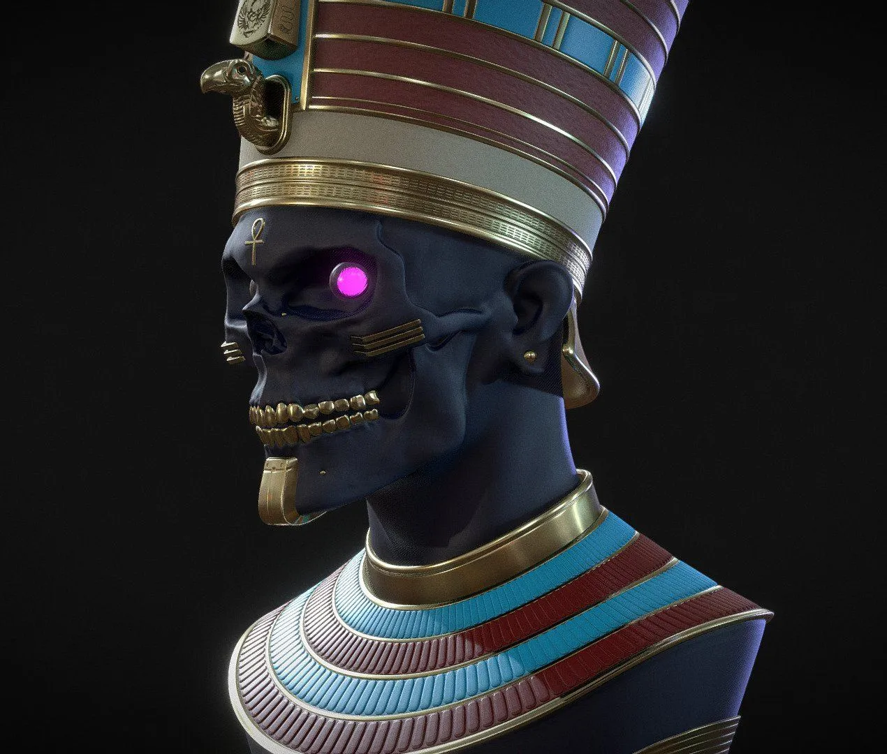 PBR Game 3D Models – Senuserets Legacy A Memento Mori Egyptian Bust