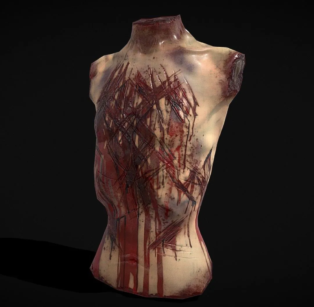 PBR Game 3D Models – Severed Male Torso