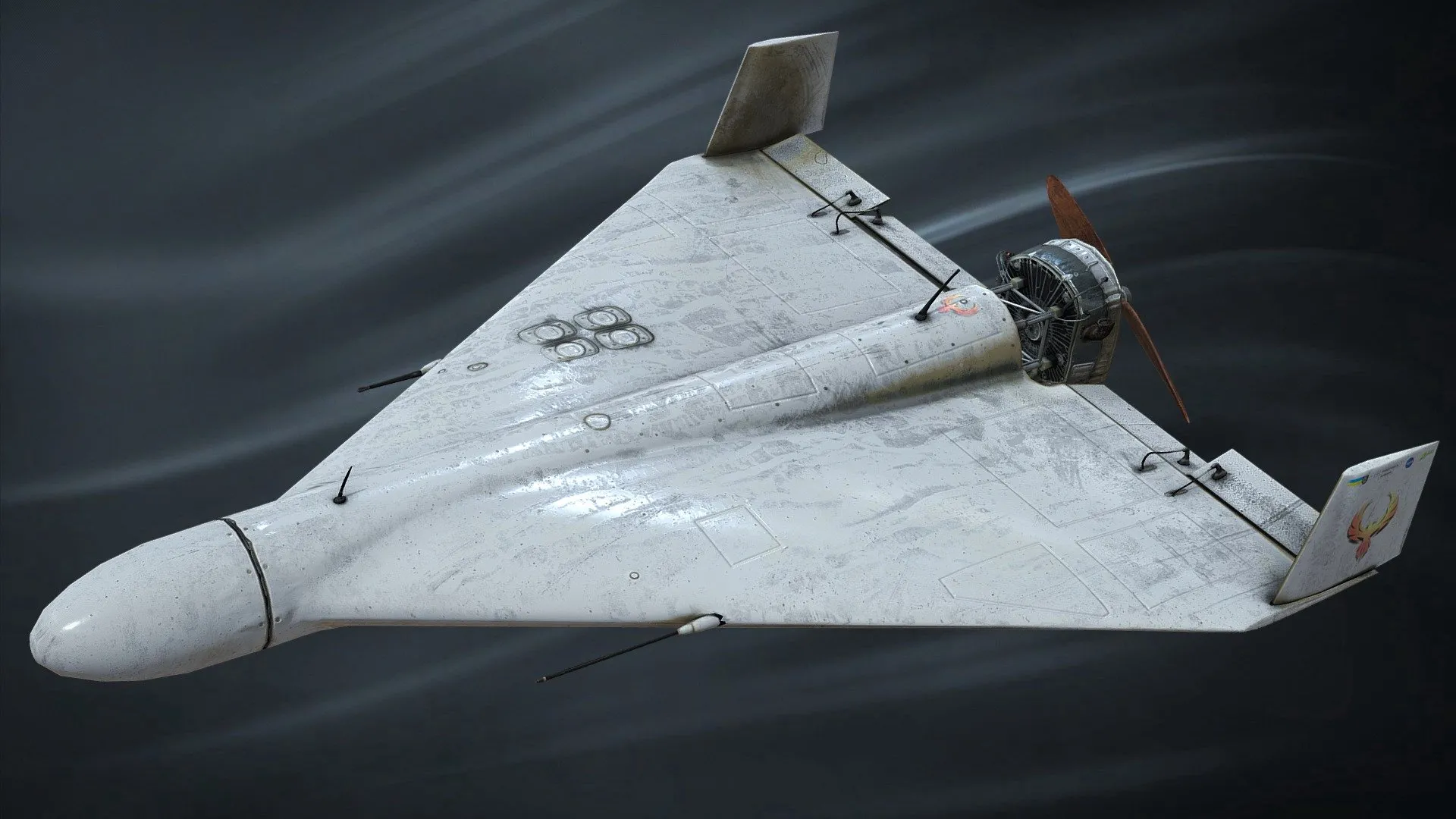 PBR Game 3D Models – Shahed 131 Special Edition White