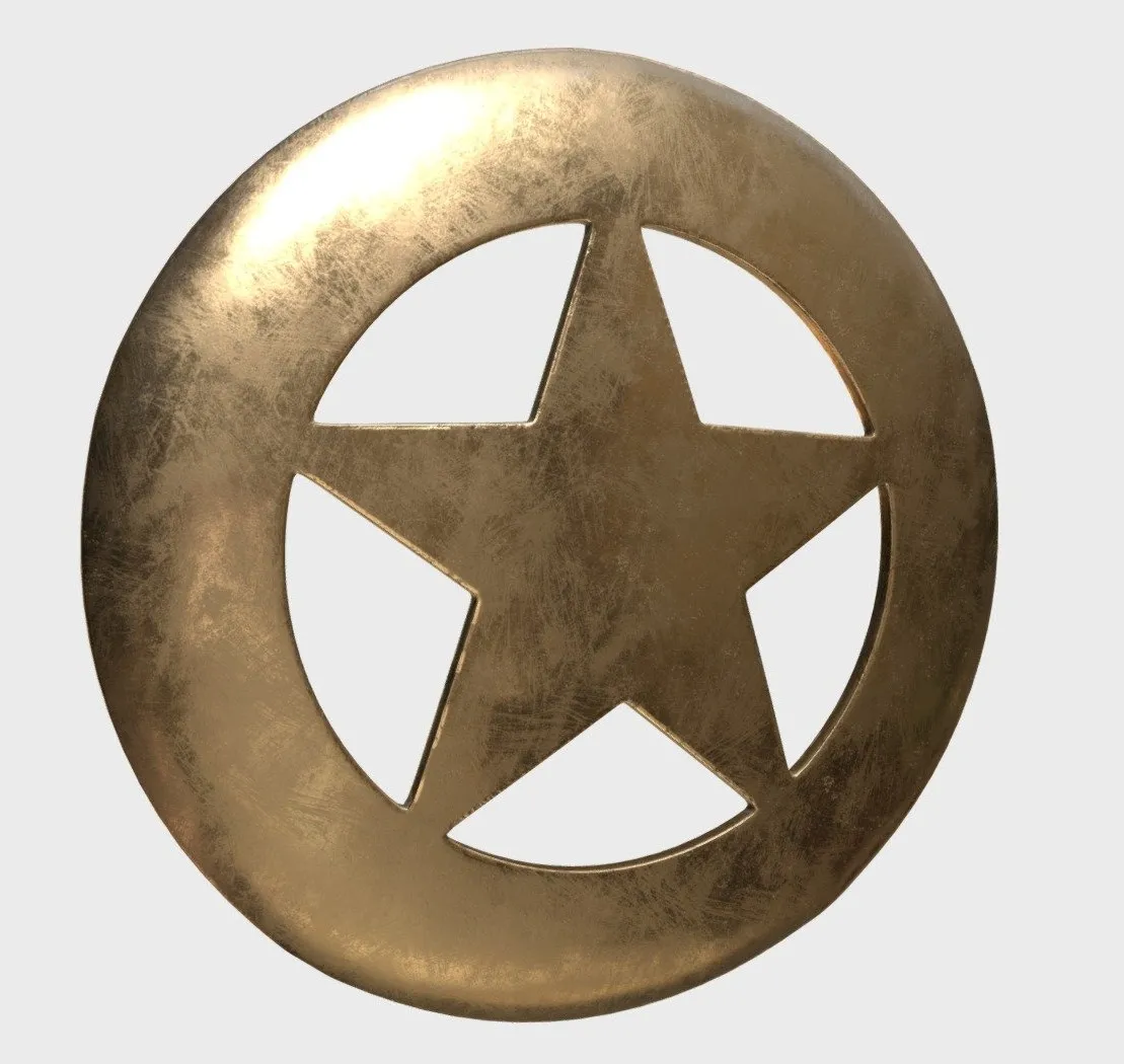 PBR Game 3D Models – Sheriff Round Badge