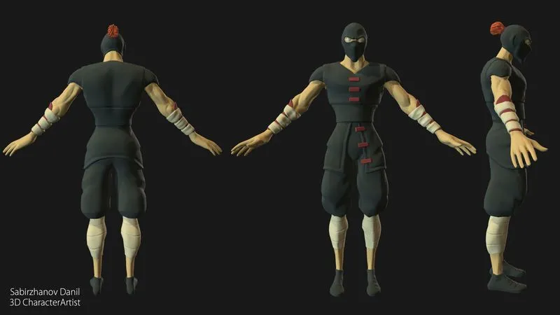 PBR Game 3D Models – Shinobi animated character