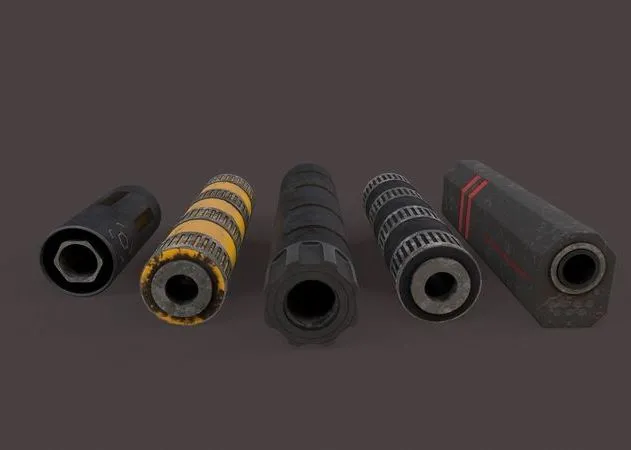 PBR Game 3D Models – Silencer pack