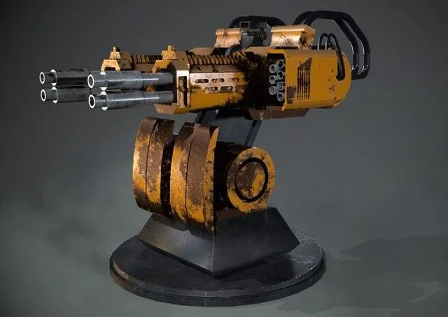 PBR Game 3D Models – Simple Turret