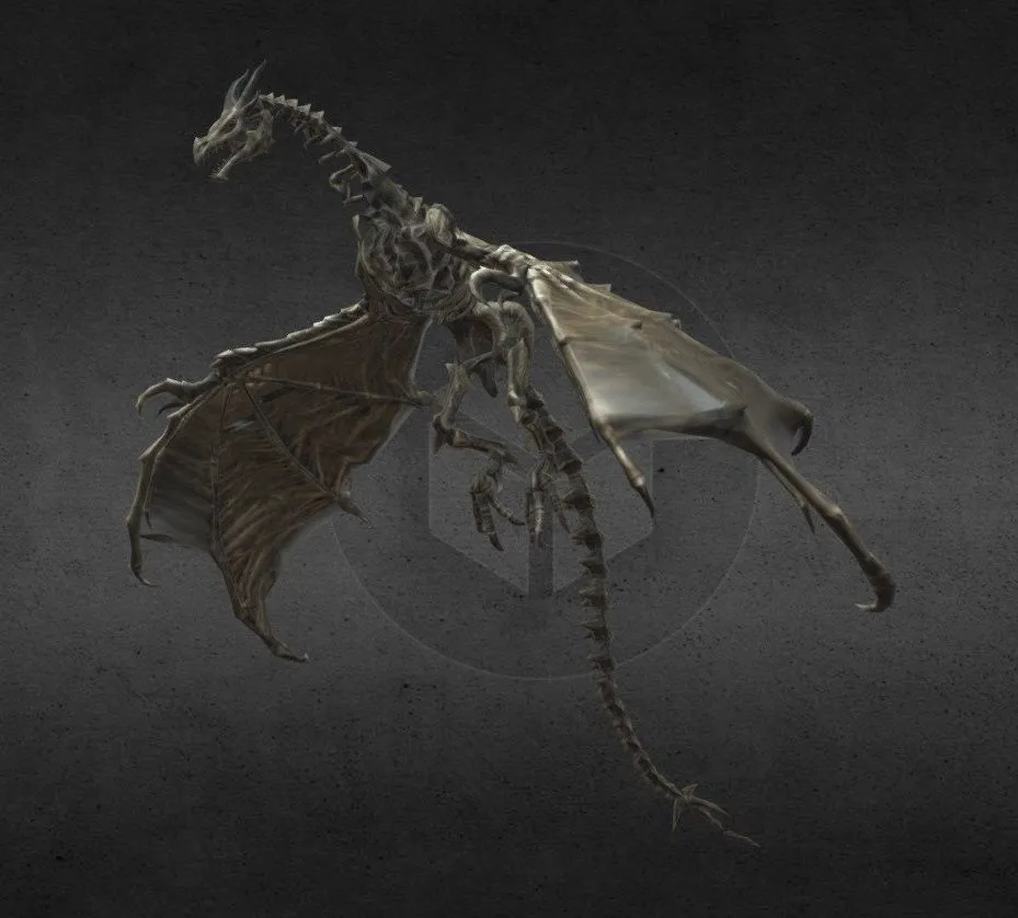 PBR Game 3D Models – Skeleton Dragon