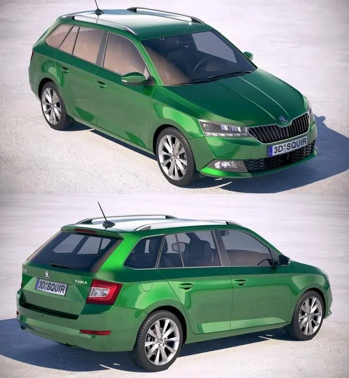 PBR Game 3D Models – Skoda Fabia Combi 2019
