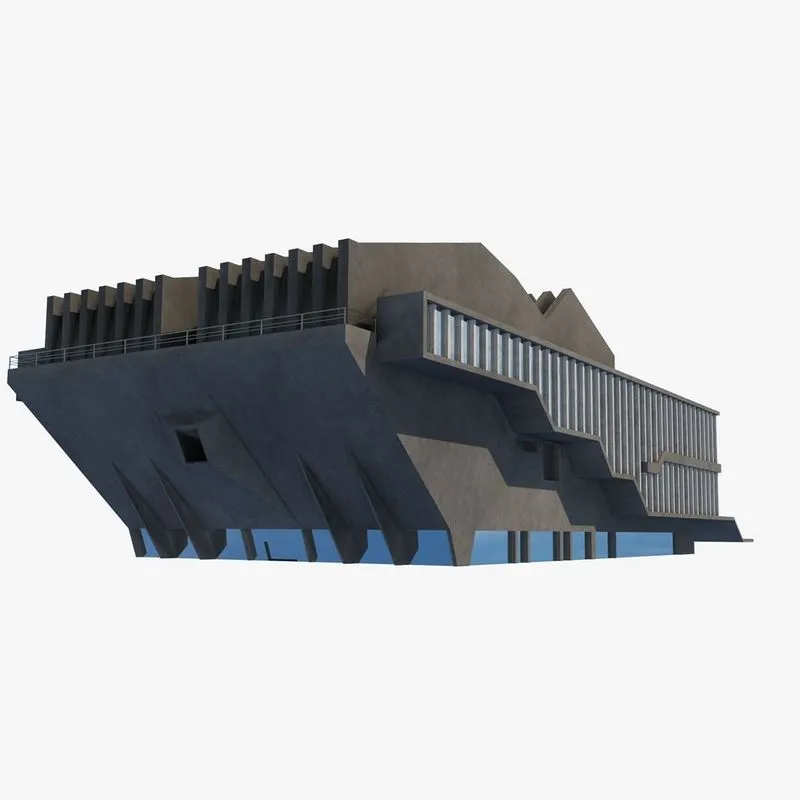 PBR Game 3D Models – Soviet Building Angular