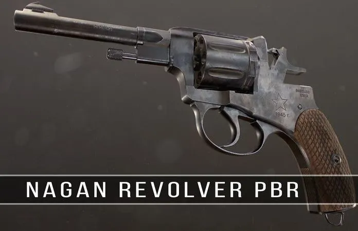 PBR Game 3D Models – Soviet Russian Revolver Nagant