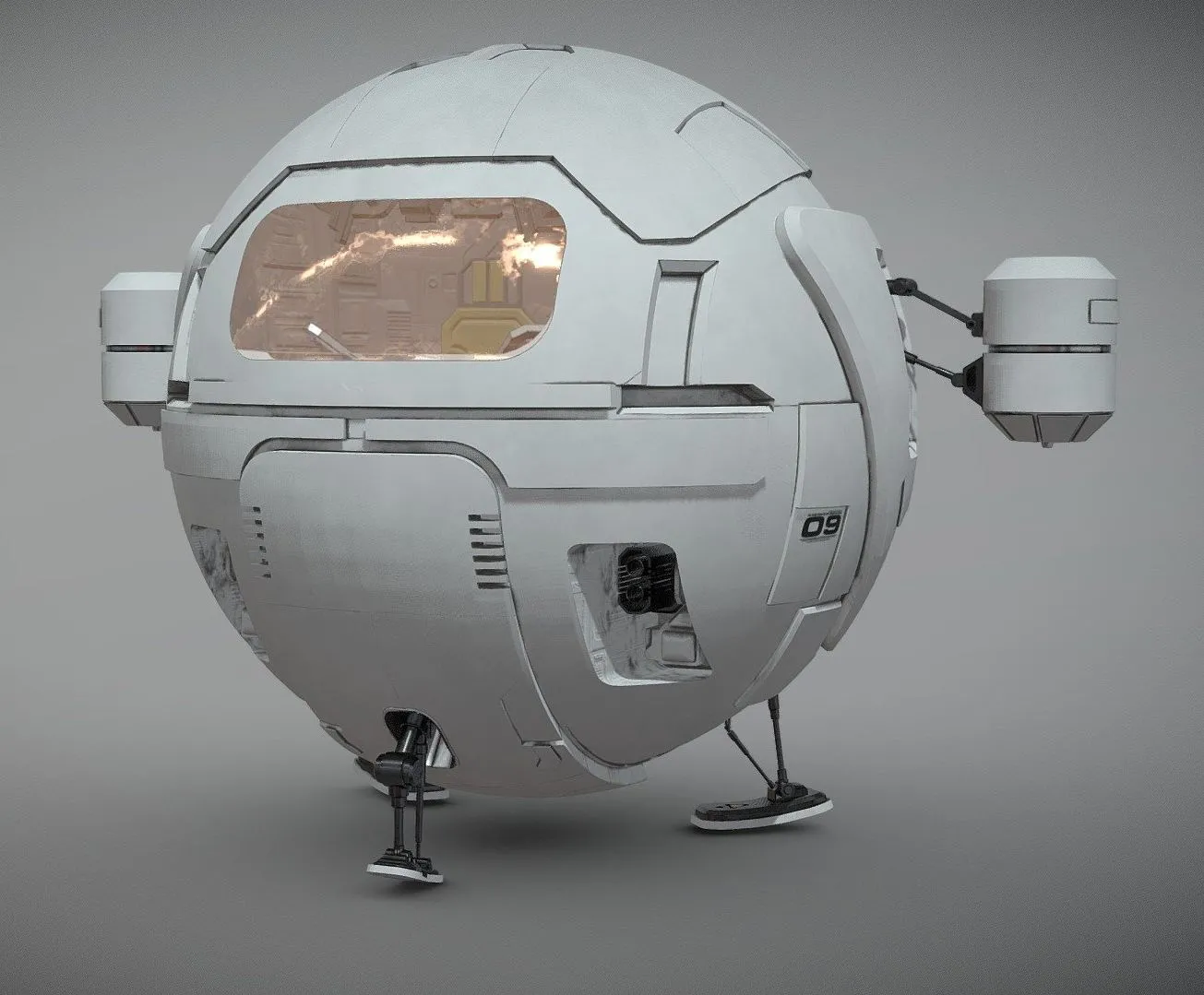 PBR Game 3D Models – Spherical Ship