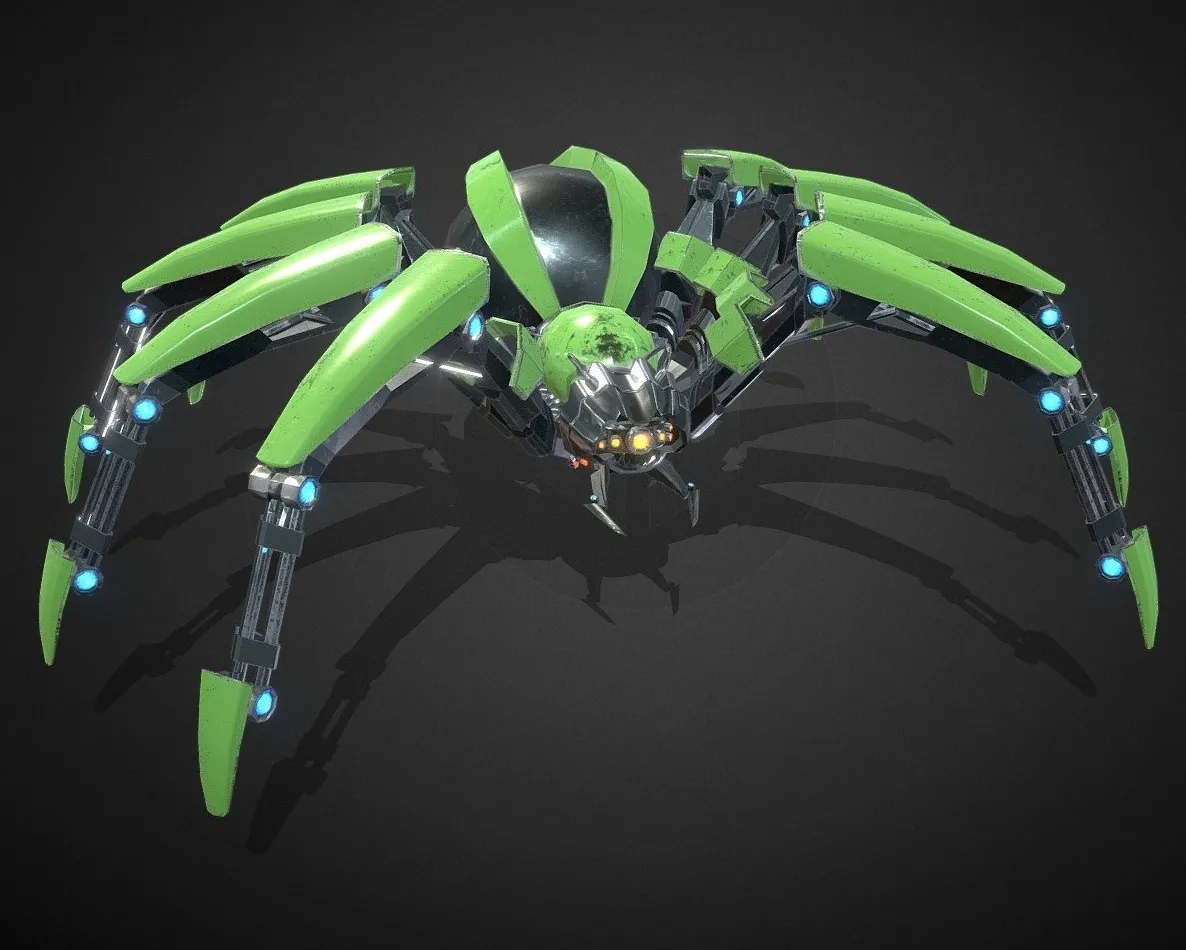 PBR Game 3D Models – Spider Robot Pack
