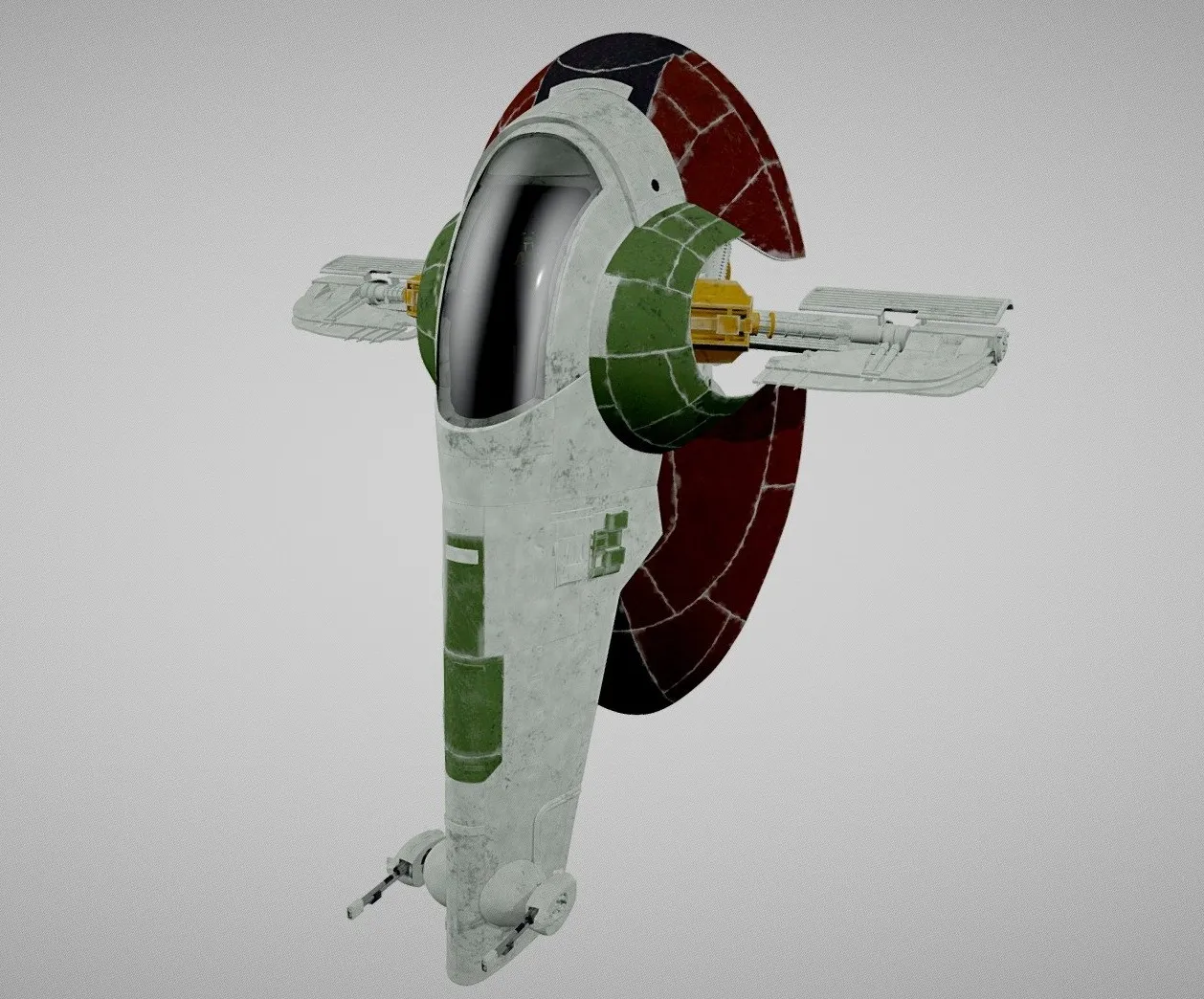 PBR Game 3D Models – Star Wars Boba Fett Slave I Space Ship