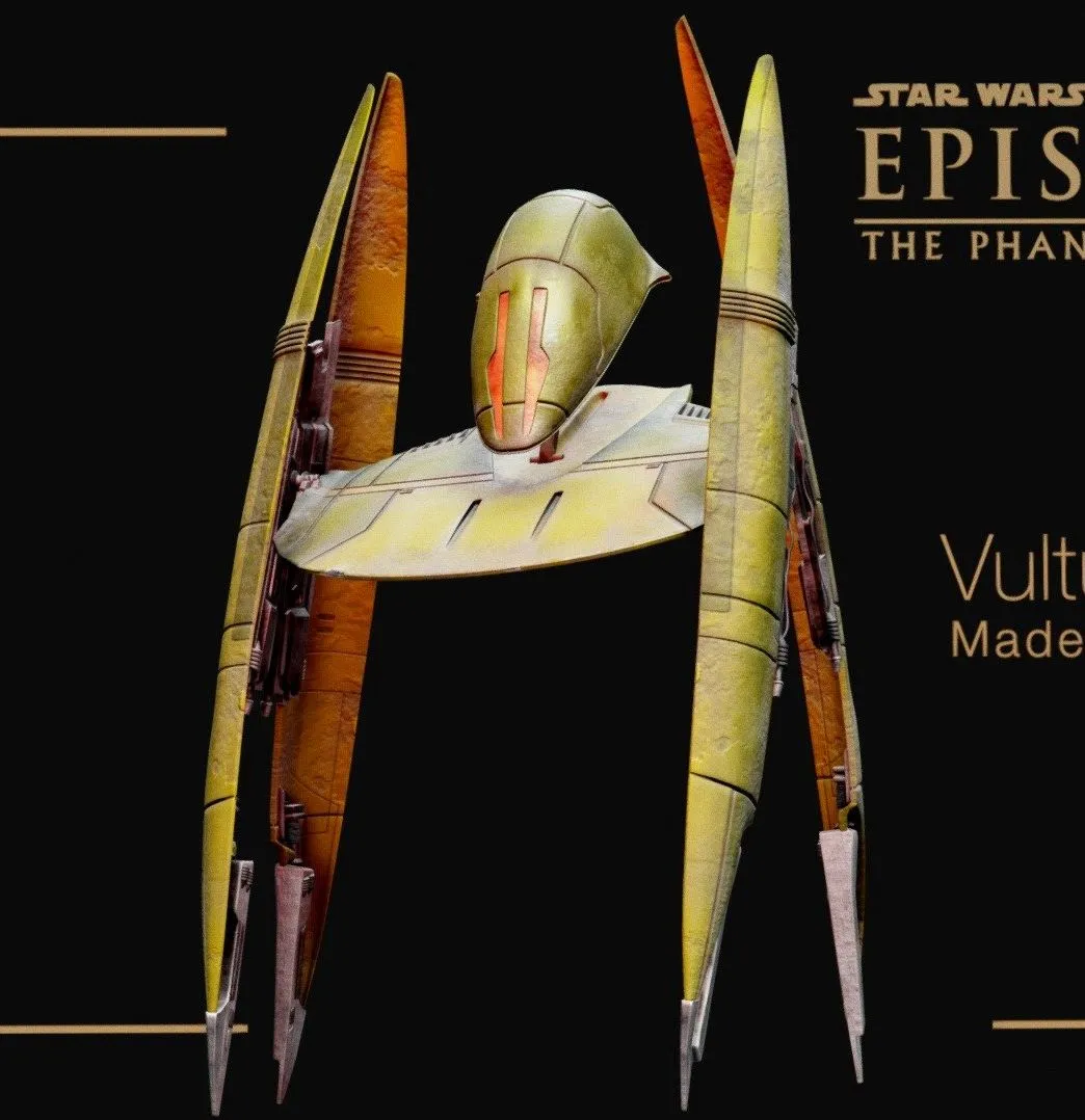 PBR Game 3D Models – Star Wars Droid Fighter High Poly Rigged (2)