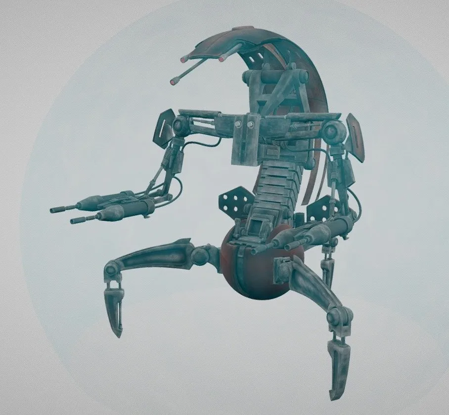 PBR Game 3D Models – Star Wars Droideka Destroyer Droid