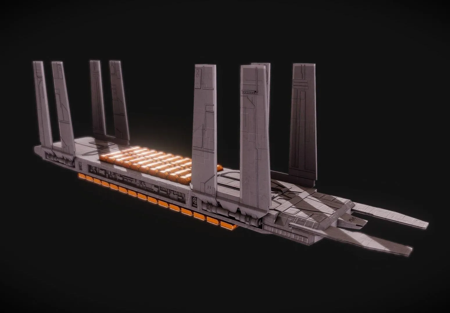 PBR Game 3D Models – Star Wars Eta Class Supply Barge