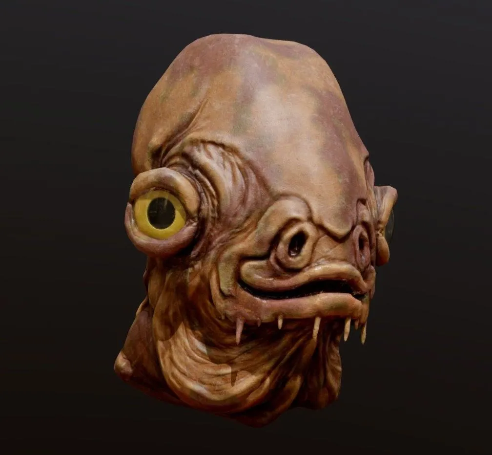 PBR Game 3D Models – Star Wars Mon Calamari Character Head