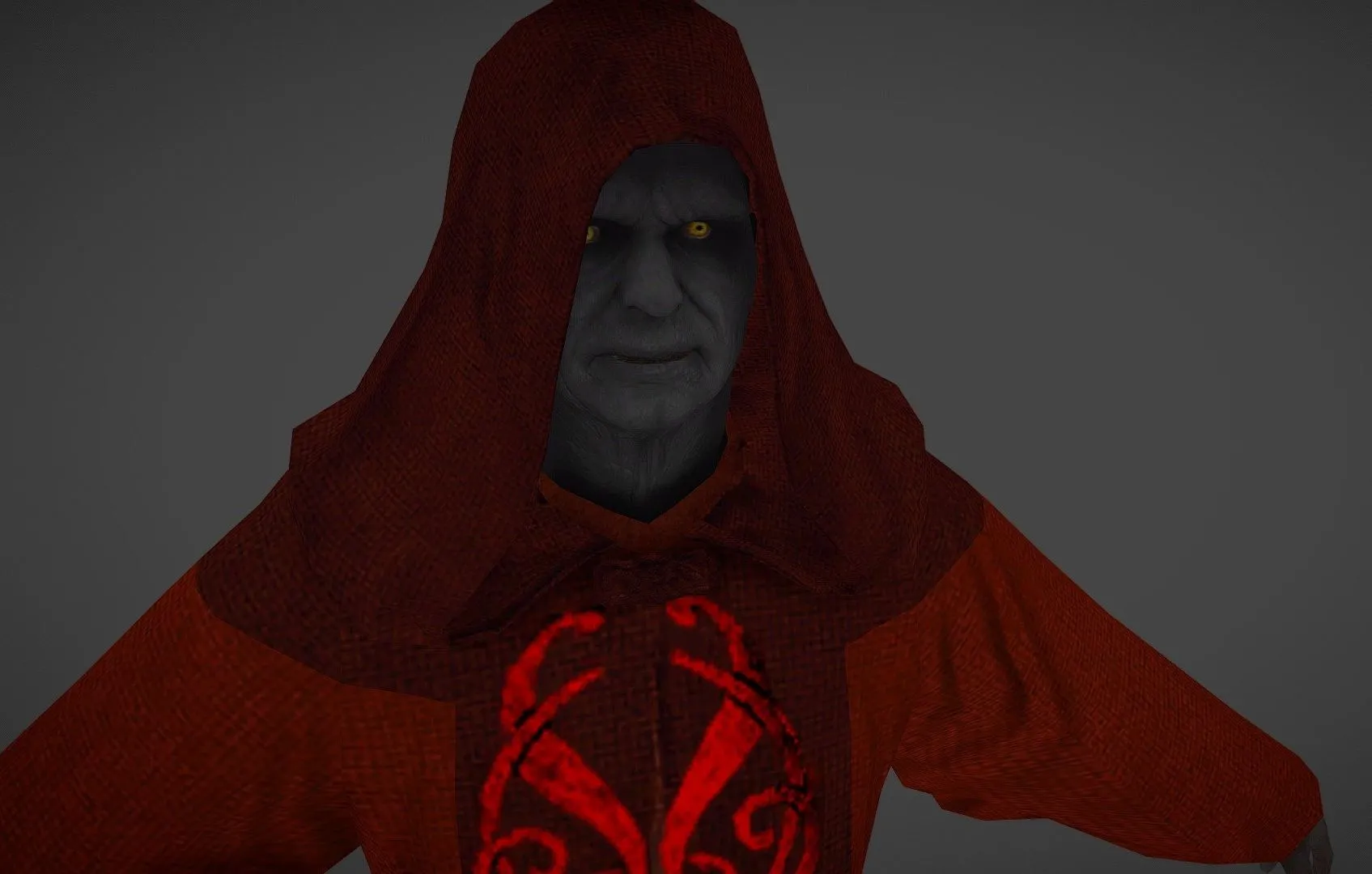 PBR Game 3D Models – Star Wars Red Palpatine 3D Model
