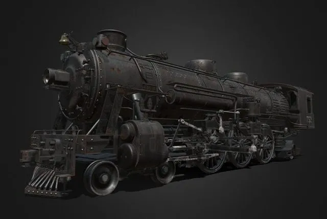 PBR Game 3D Models – Steam Engine Locomotive