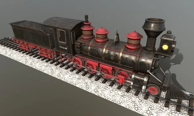 PBR Game 3D Models – Steam Locomotive