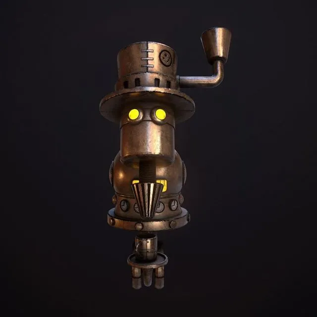 PBR Game 3D Models – Steampunk Coffie Machine