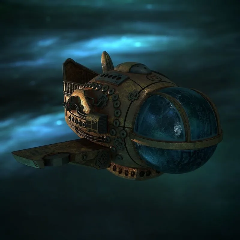 PBR Game 3D Models – Steampunk Spaceship