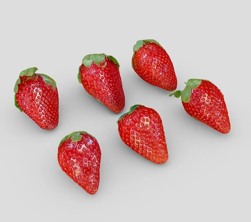 PBR Game 3D Models – Strawberries