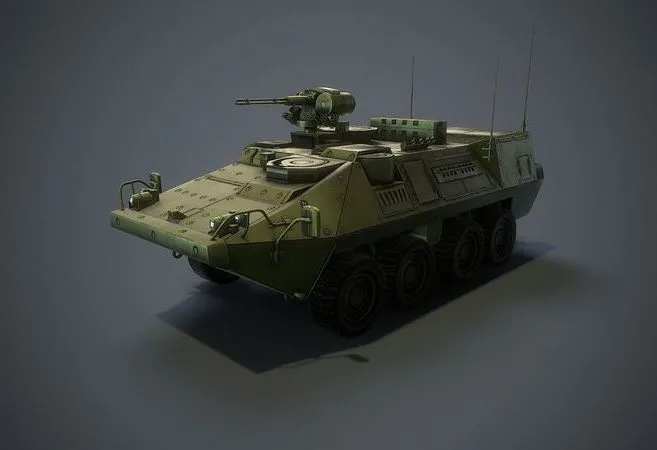 PBR Game 3D Models – Stryker vehicle with interior