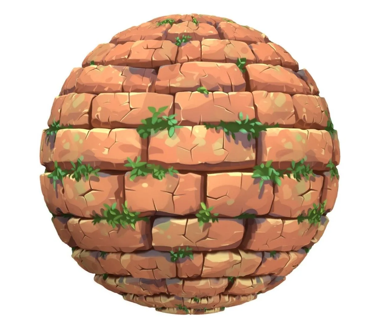 PBR Game 3D Models – Stylized Brick Seamless Texture