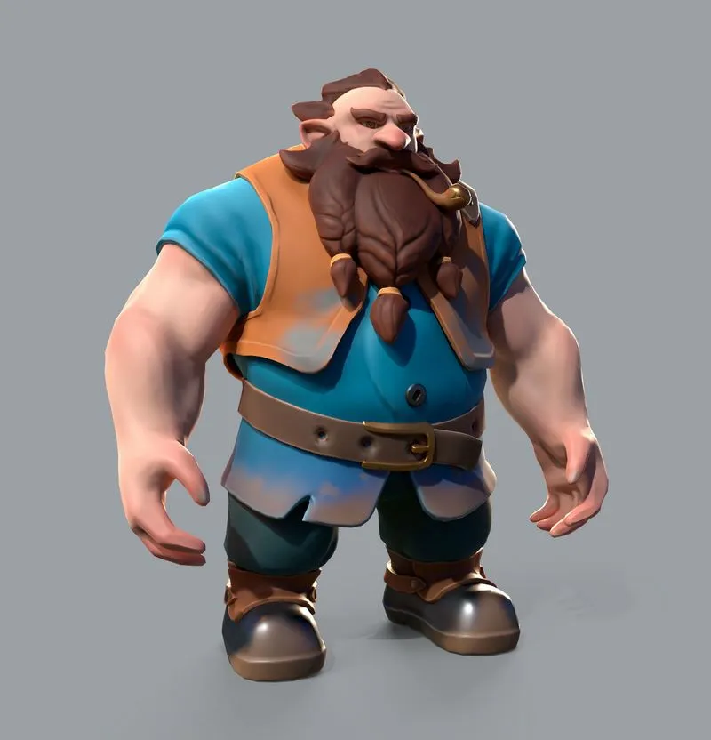PBR Game 3D Models – Stylized Dwarf