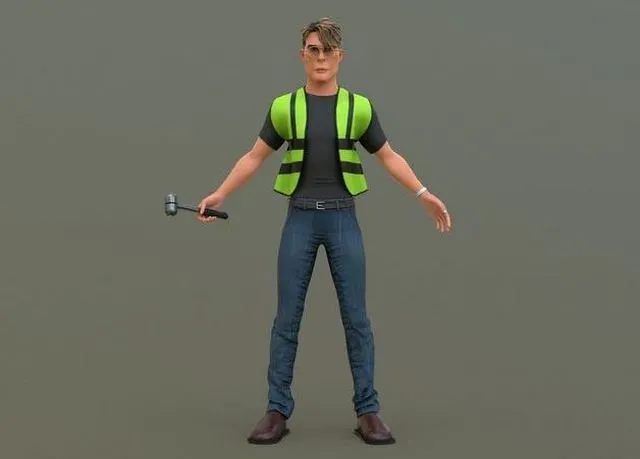 PBR Game 3D Models – Stylized Engineer Character