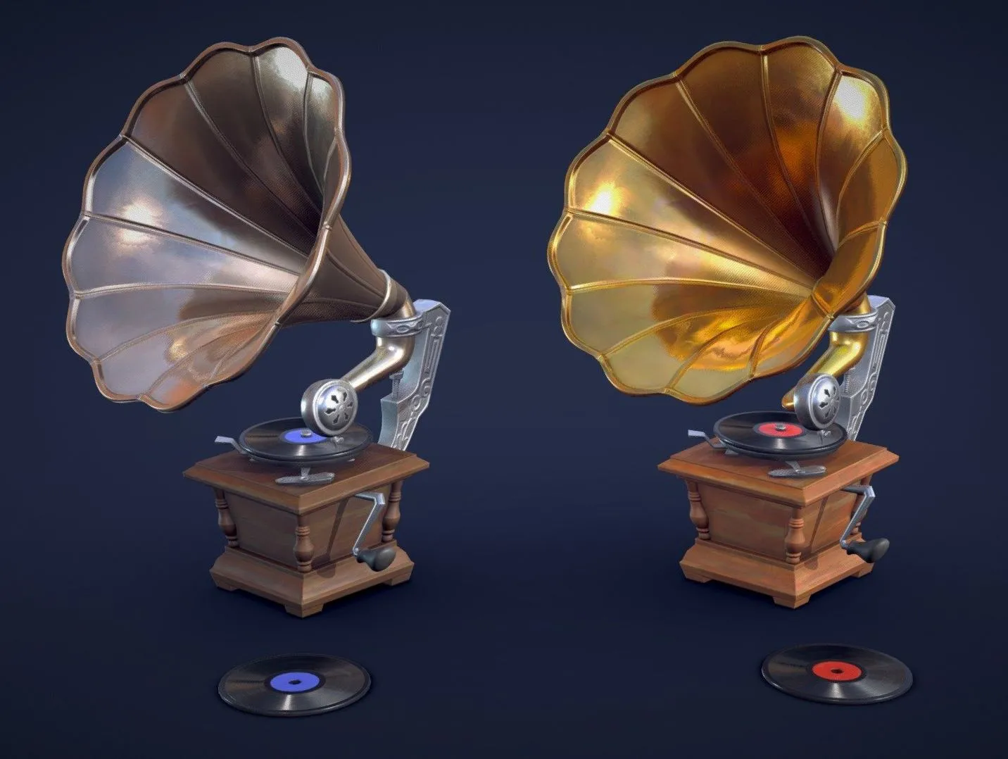 PBR Game 3D Models – Stylized Gramophone Low Poly
