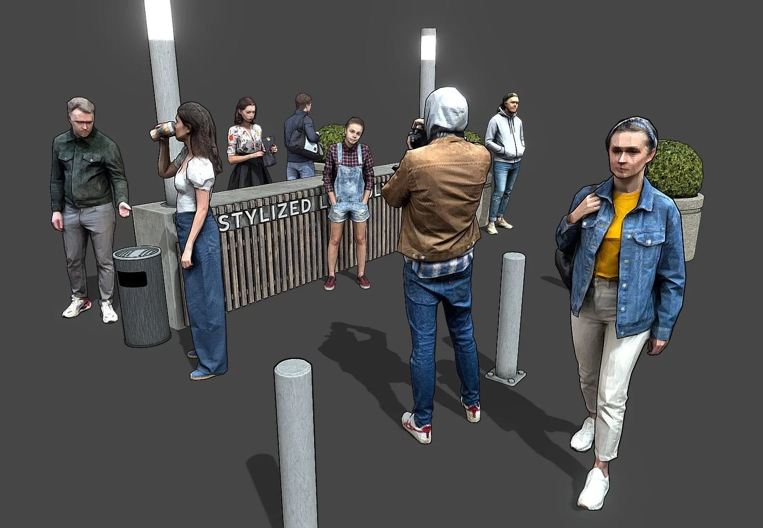 PBR Game 3D Models – Stylized Lowpoly People Casual Pack Vol2