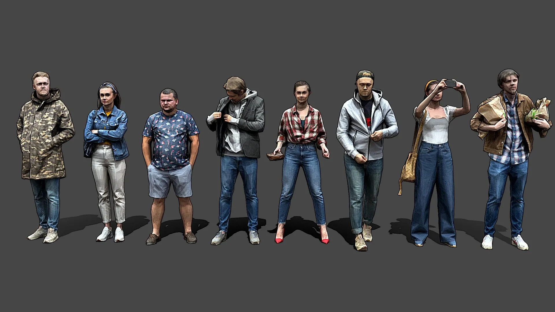 PBR Game 3D Models – Stylized Lowpoly People Casual Pack Vol6