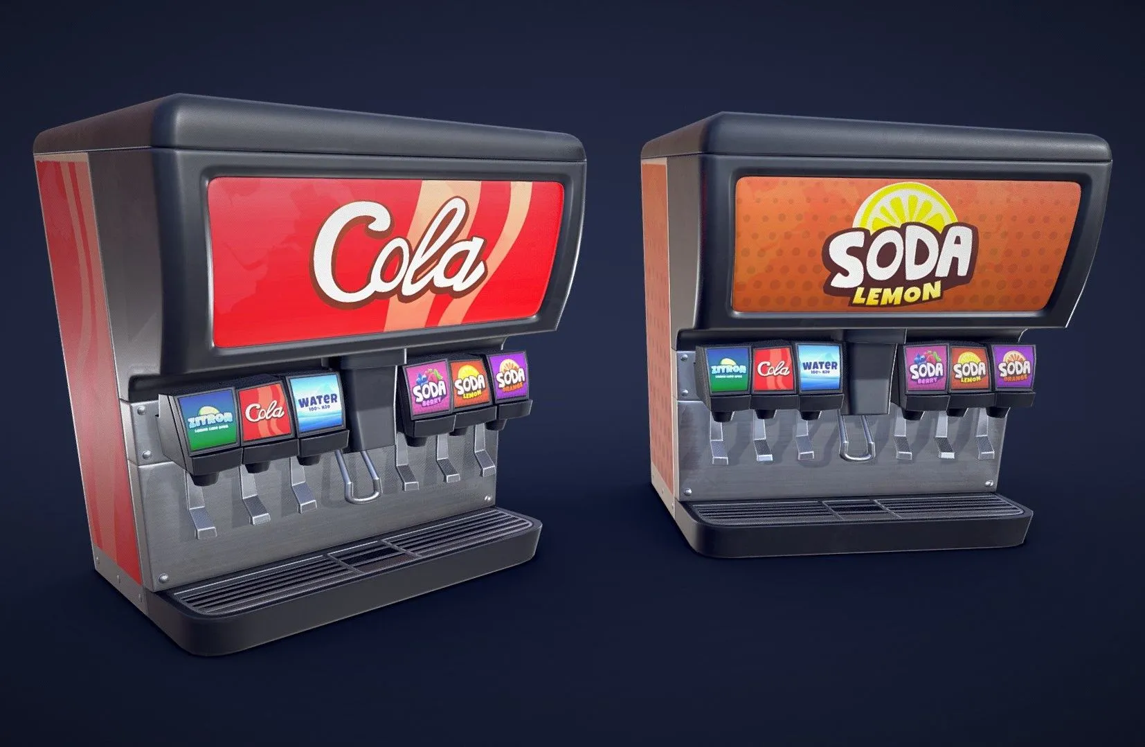 PBR Game 3D Models – Stylized Soda Fountain Low Poly