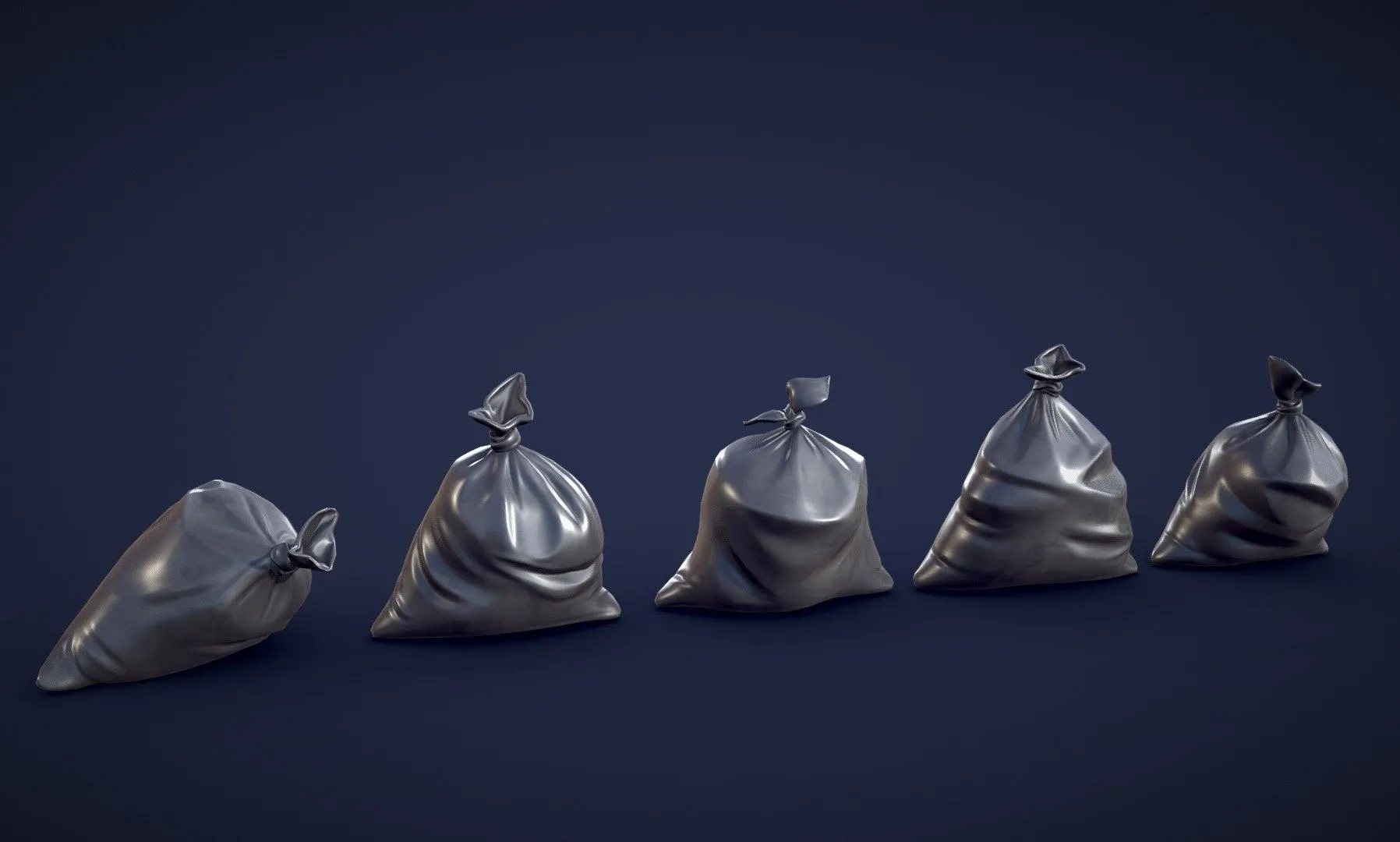 PBR Game 3D Models – Stylized Trash Garbage Bags Low Poly