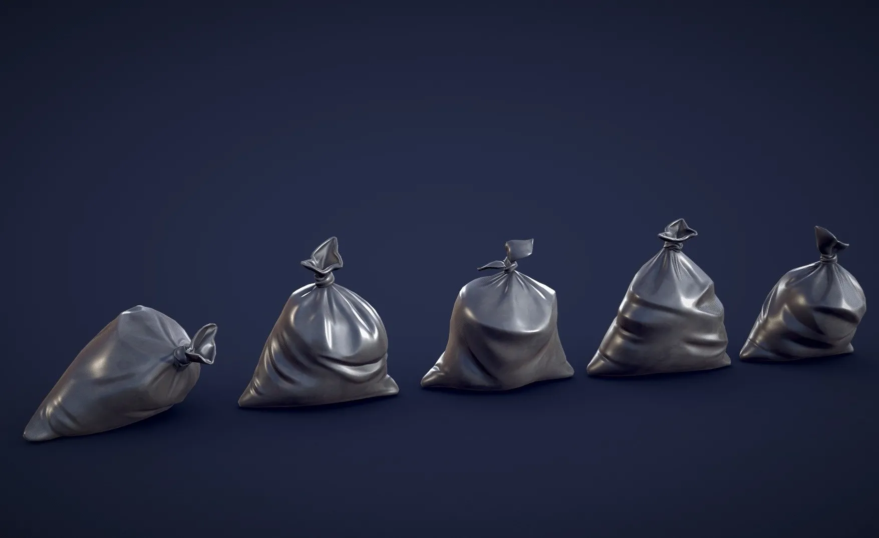 PBR Game 3D Models – Stylized Trash Garbage Bags Low Poly