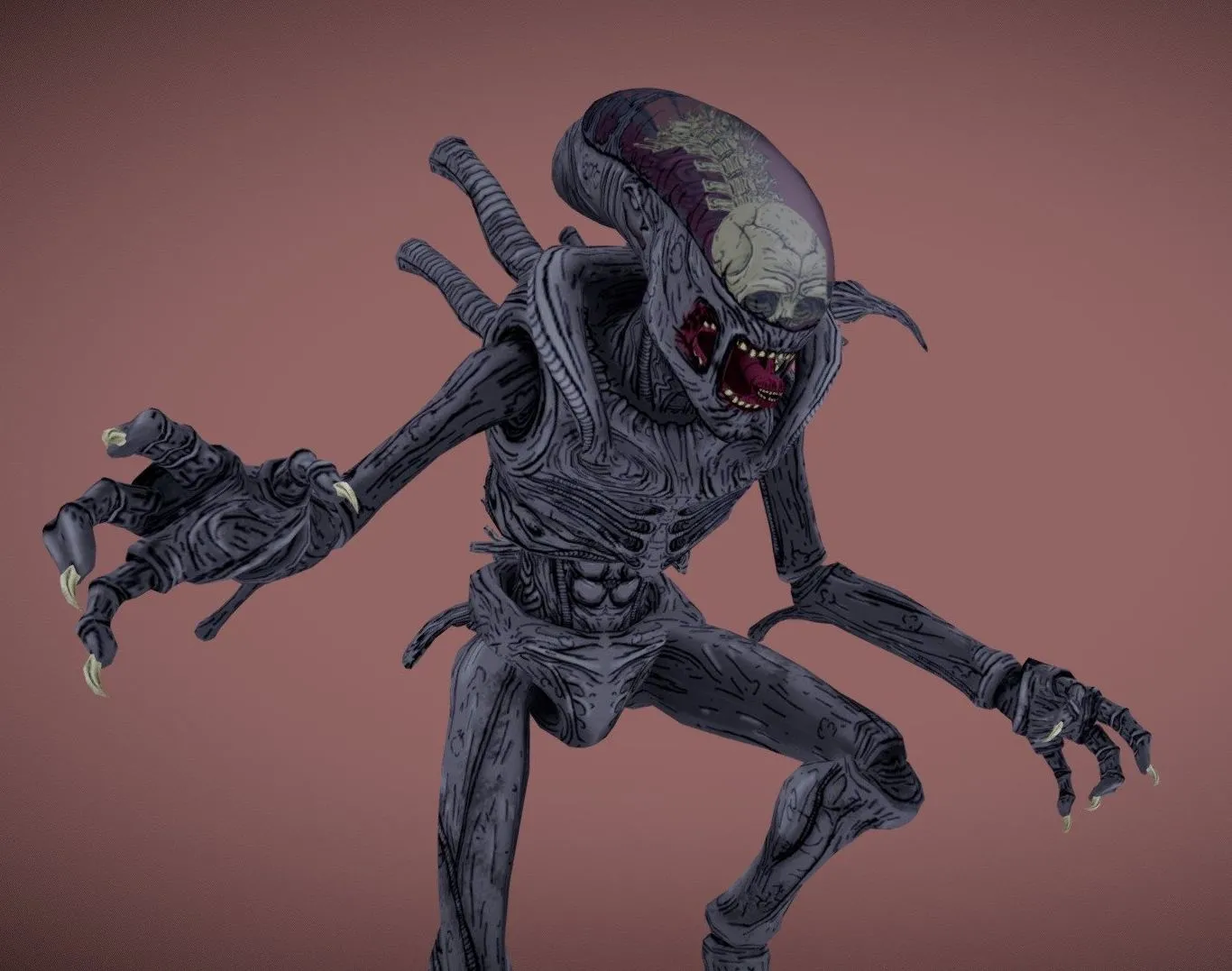 PBR Game 3D Models – Stylized Xenomorph