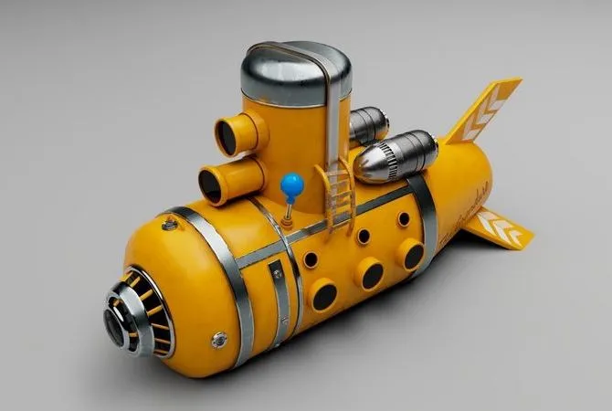 PBR Game 3D Models – Submarine toy