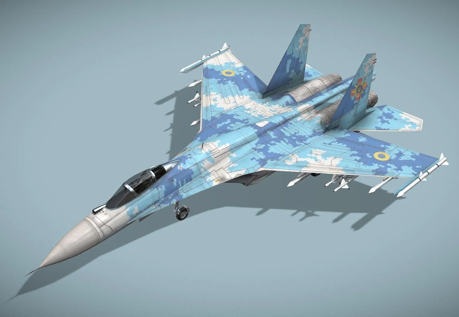 PBR Game 3D Models – Sukhoi Su 27 Flanker