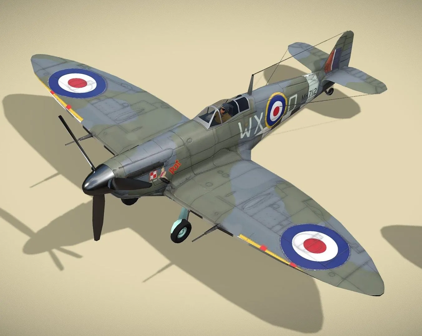 PBR Game 3D Models – Supermarine Spitfire