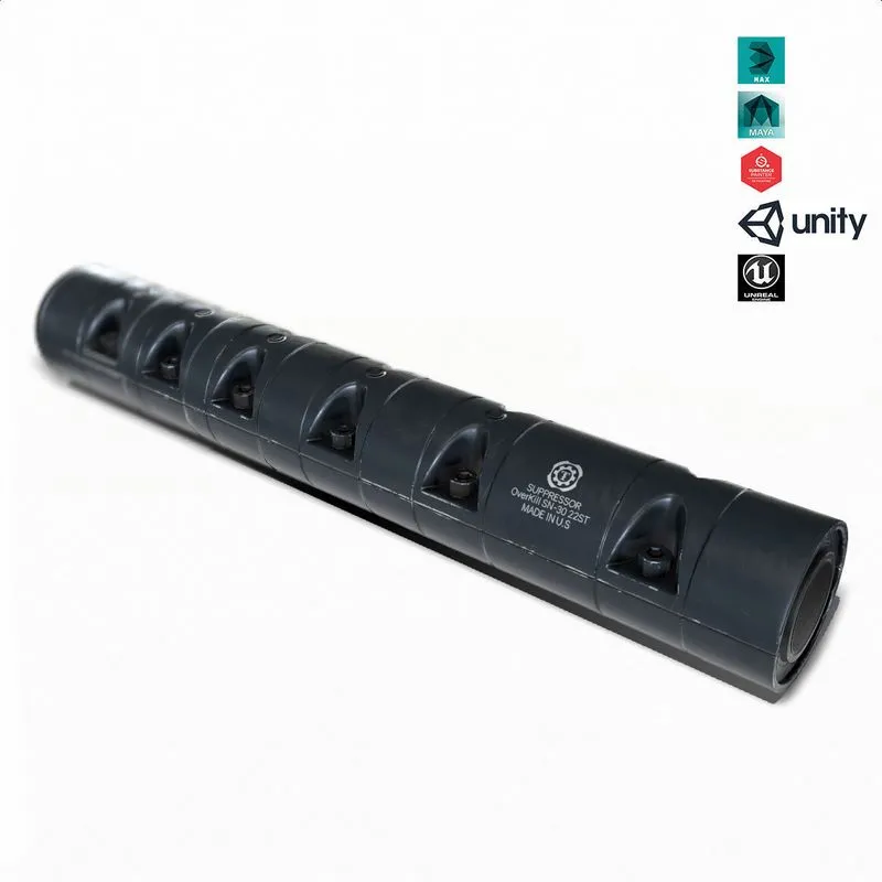 PBR Game 3D Models – Suppressor Set-01 Low-poly