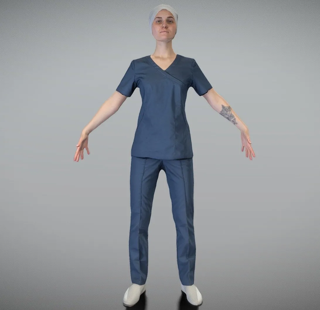 PBR Game 3D Models – Surgical Doctor Female Ready For Animation 162