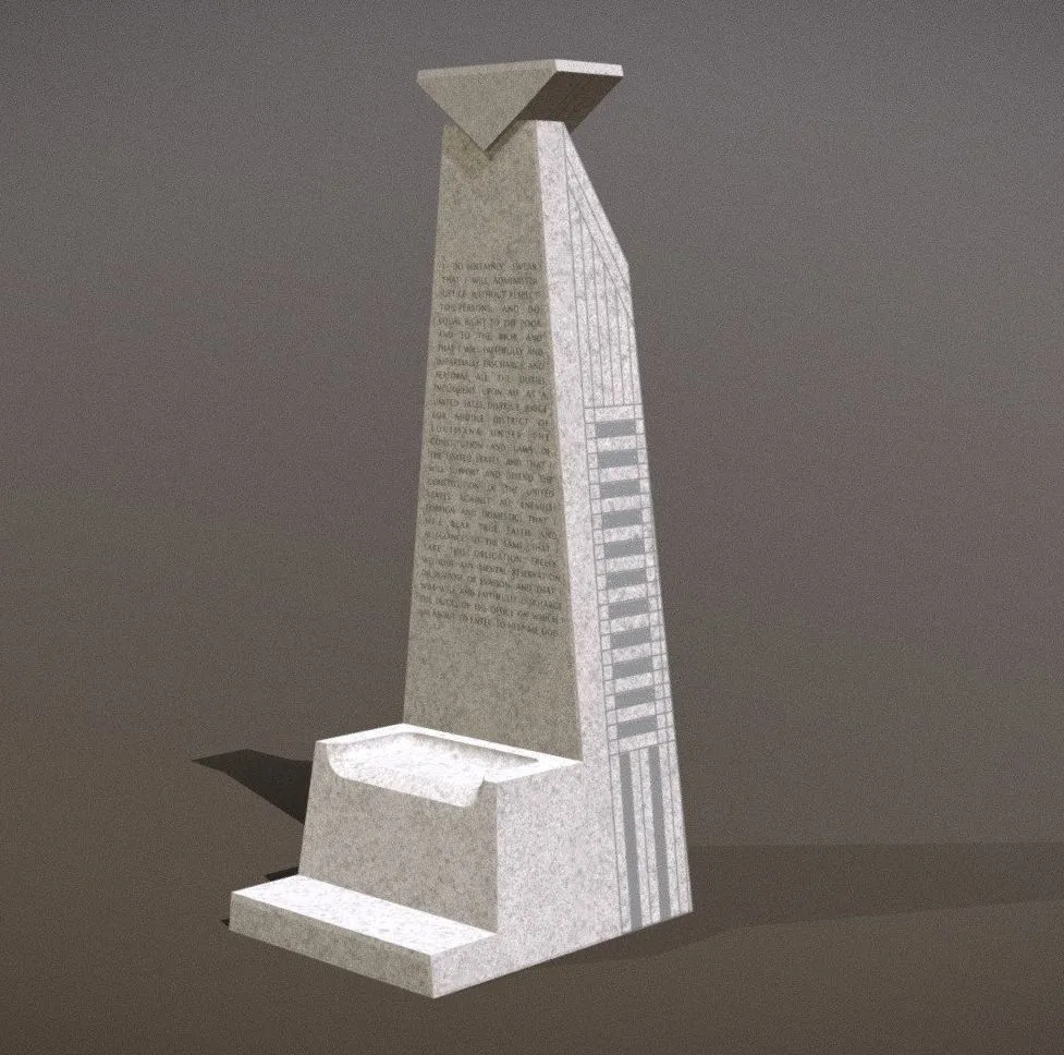 PBR Game 3D Models – The Bench With Stainless Steel Inlay