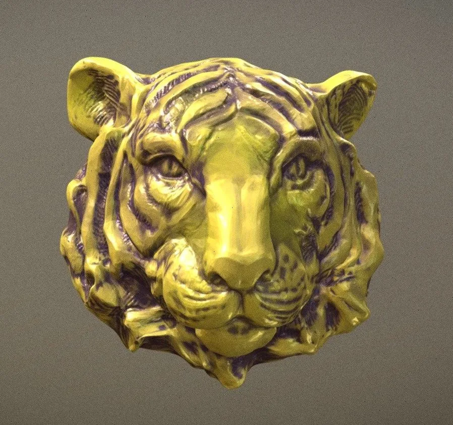 PBR Game 3D Models – Tiger Relief Sketch01