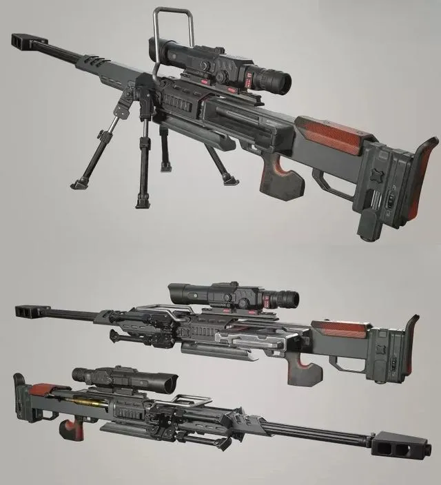 PBR Game 3D Models – Titanfall Sniper Rifle