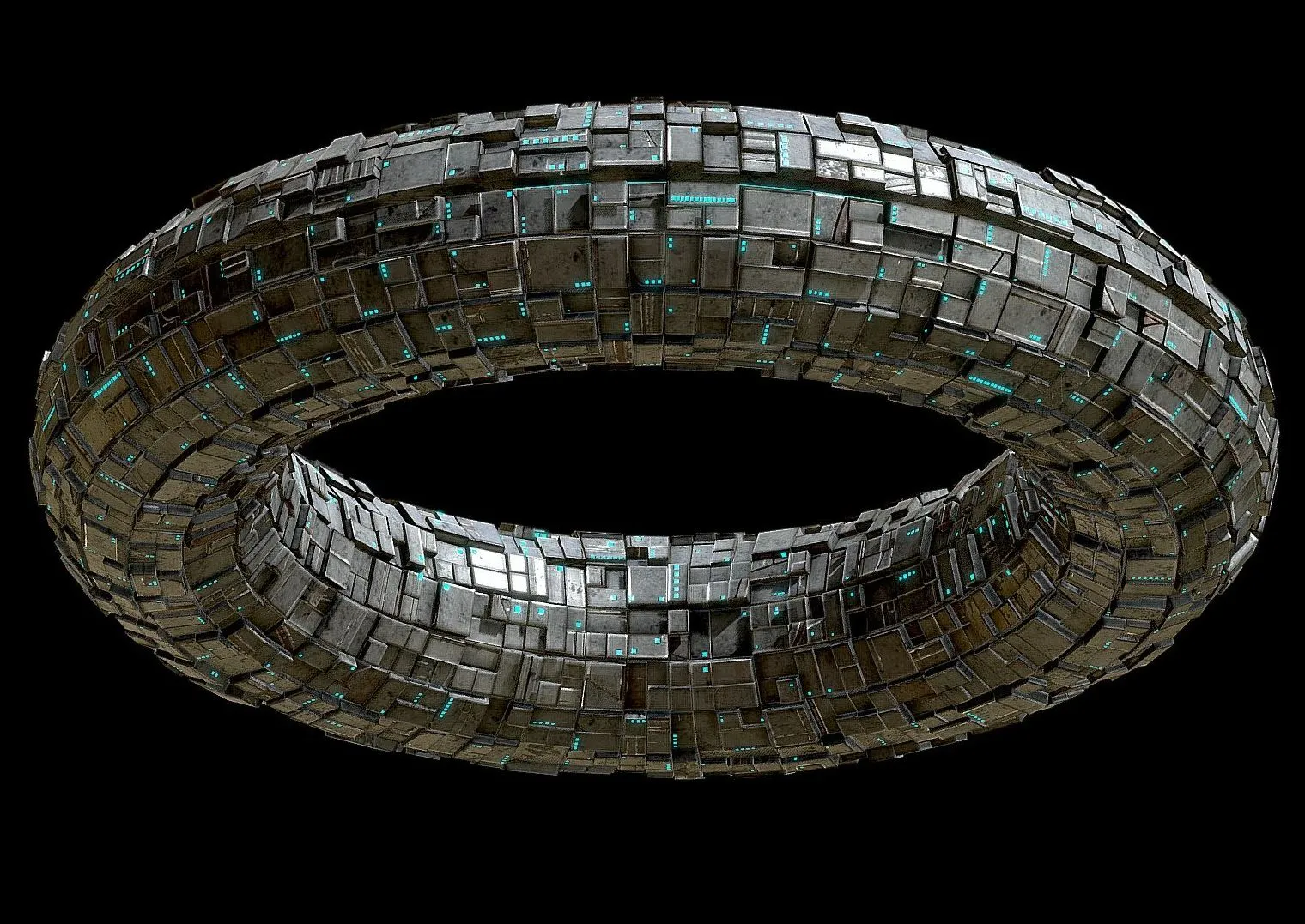 PBR Game 3D Models – Torus Spacehsip