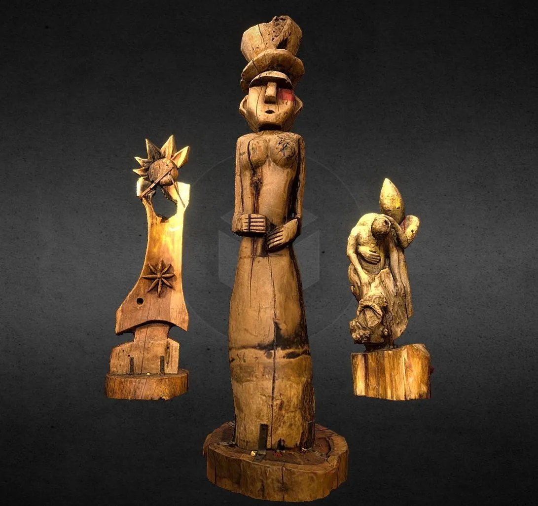 PBR Game 3D Models – Totems Colectivo Originario