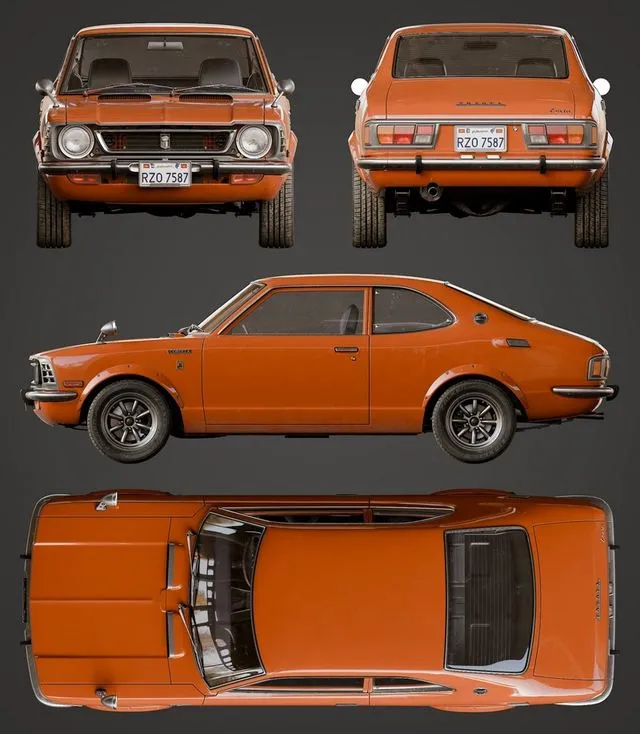 PBR Game 3D Models – Toyota Corolla TE27 Levin