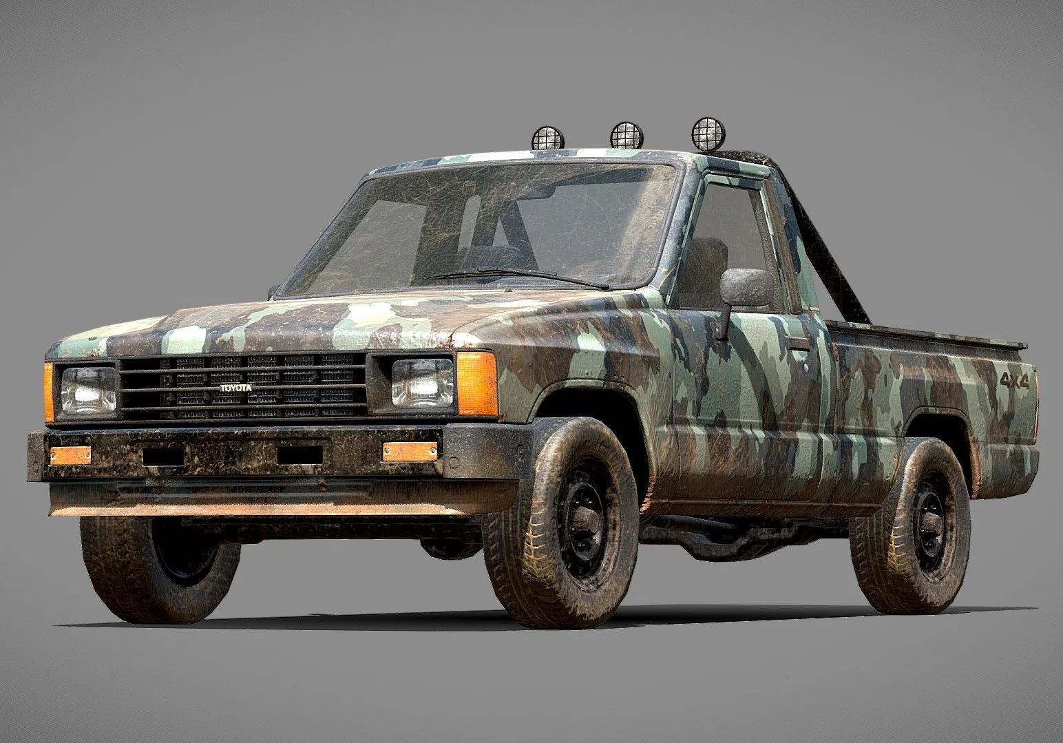 PBR Game 3D Models – Toyota Pickup Camouflage