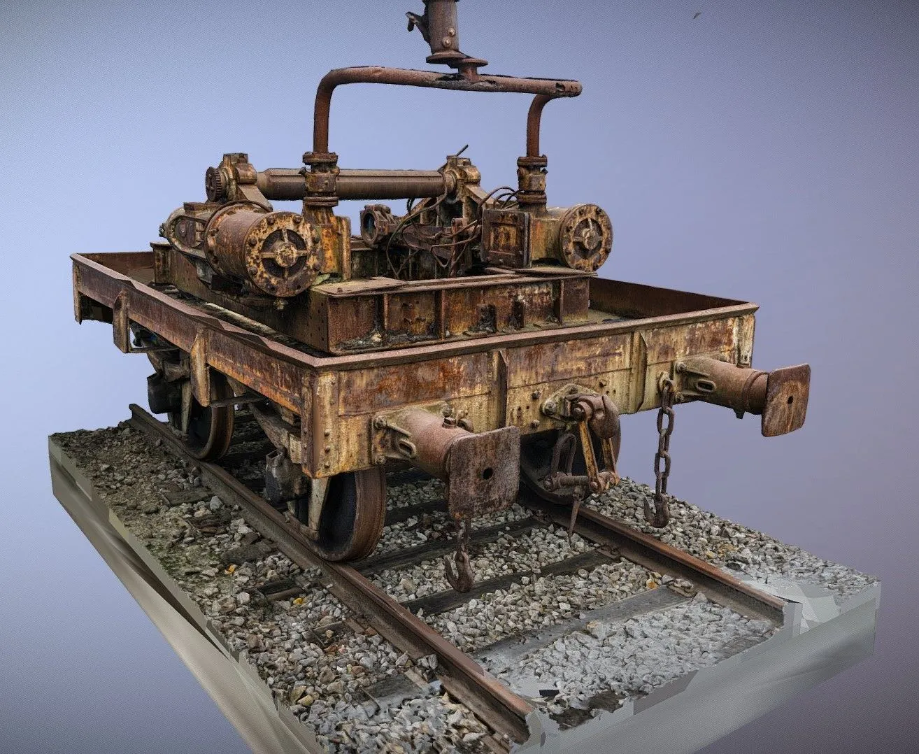 PBR Game 3D Models – Train Machinery Photogrammetry Scan Wip