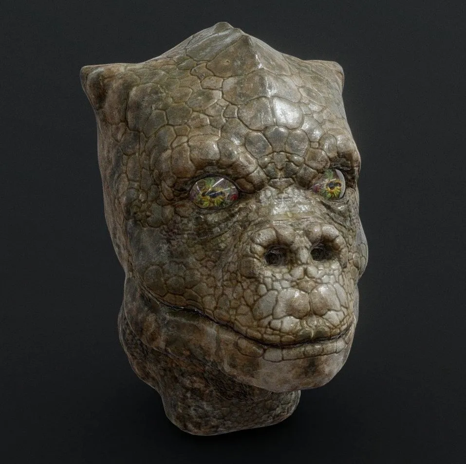 PBR Game 3D Models – Trandoshan Pilot Head Wip